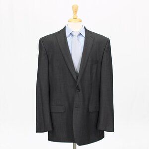 Calvin Klein 48L Gray Solid 2-Button Sport Coat Blazer Jacket B484